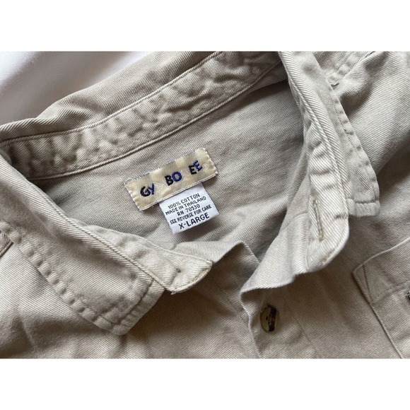 Vintage Gymboree Tan Collared Button Down Pocket Shirt Kids XL 8 - 10 - Picture 7 of 9